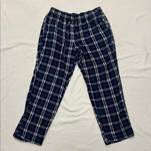 J. Crew Men's Blue and White Plaid Pajama Pants